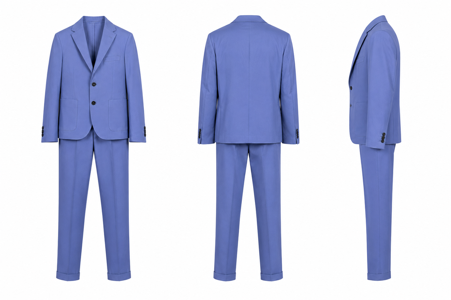 Completo maschile elegante giacca-pantalone in cotone