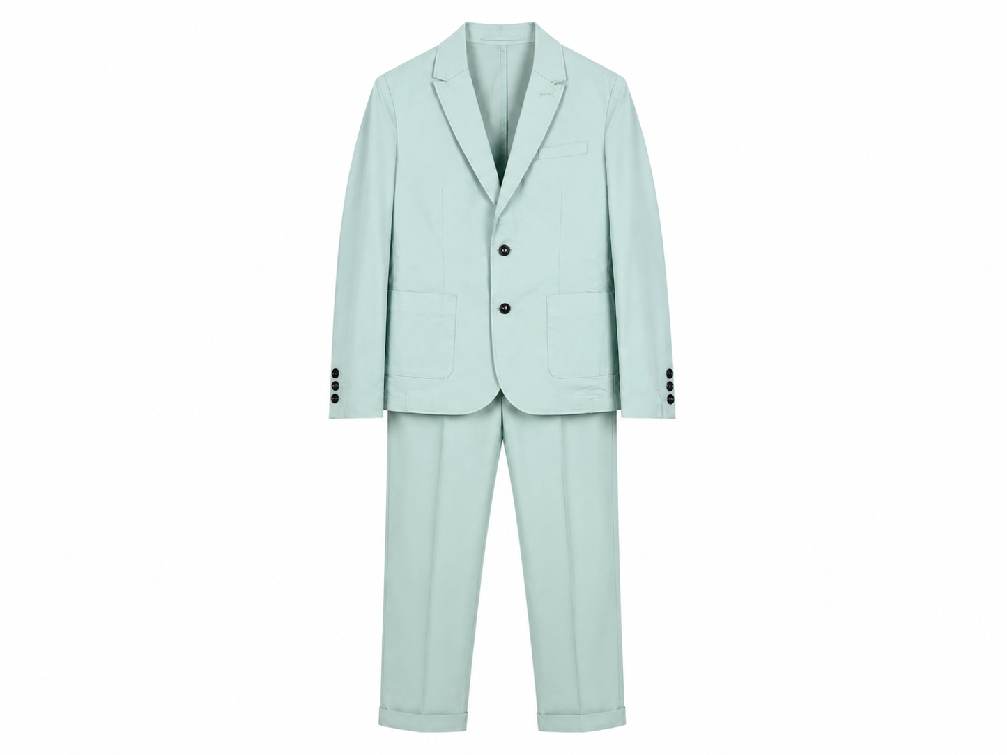 Completo maschile elegante giacca-pantalone in cotone