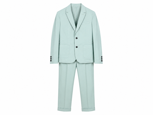 Completo maschile elegante giacca-pantalone in cotone