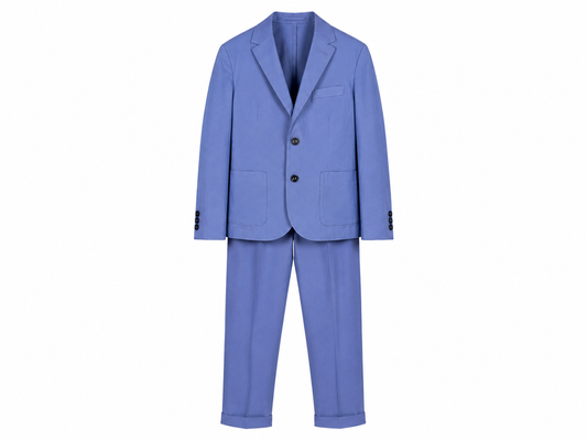 Completo maschile elegante giacca-pantalone in cotone