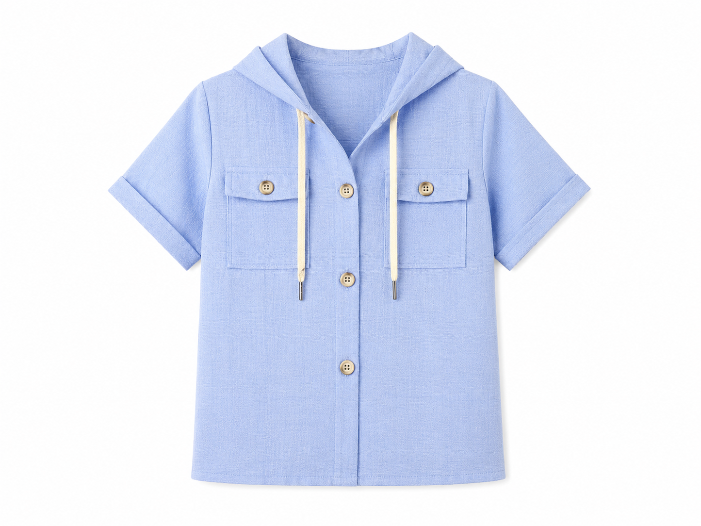 Completo neonato 3 pezzi cielo con camicia cappuccio