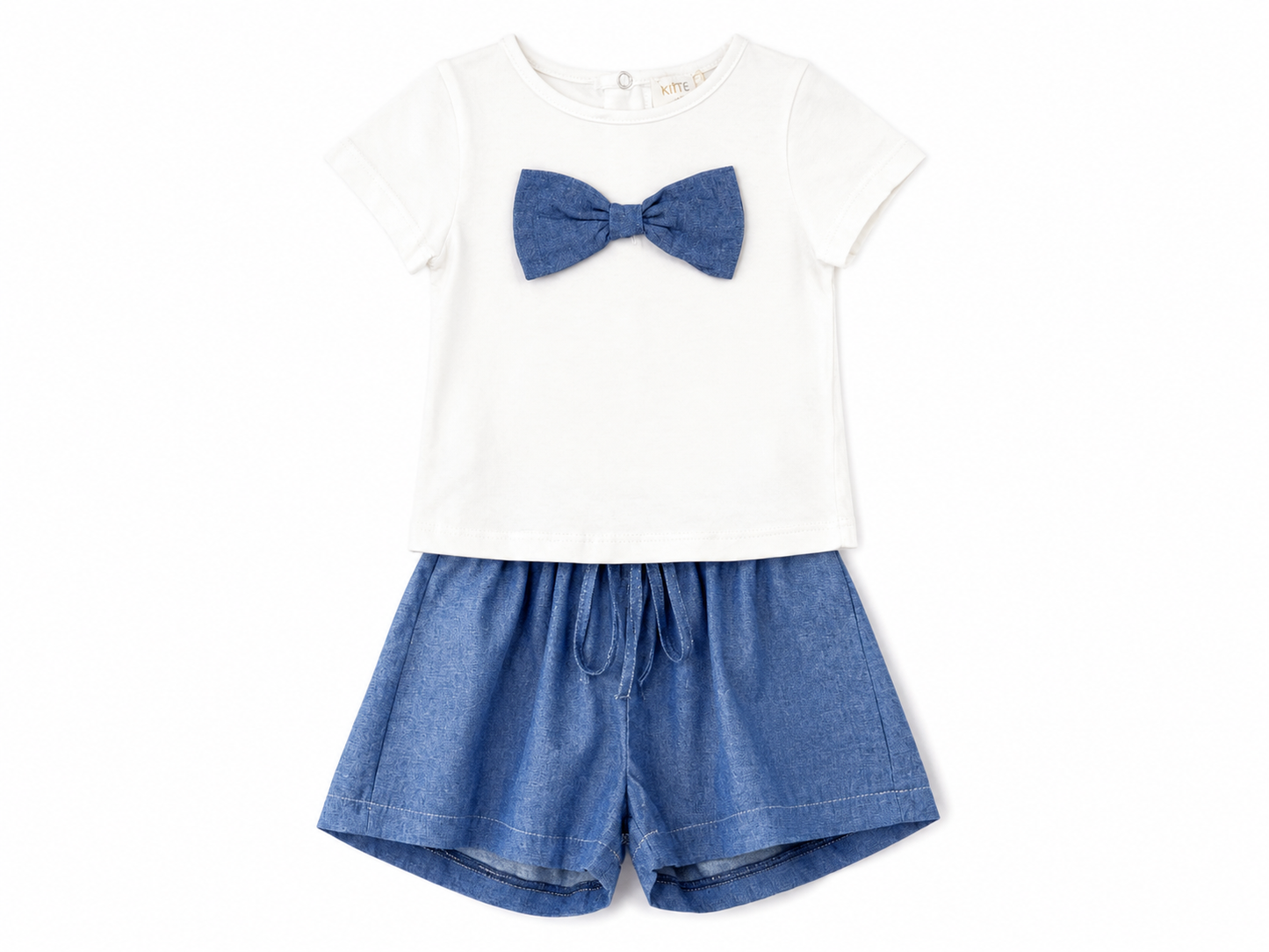 Completo estivo neonata t-shirt bianca e pantaloncino jeans