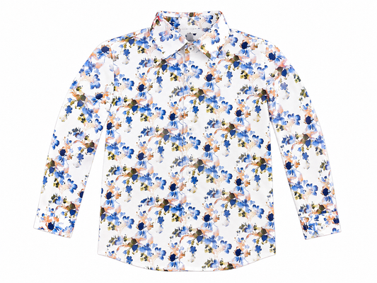 Floral print white shirt