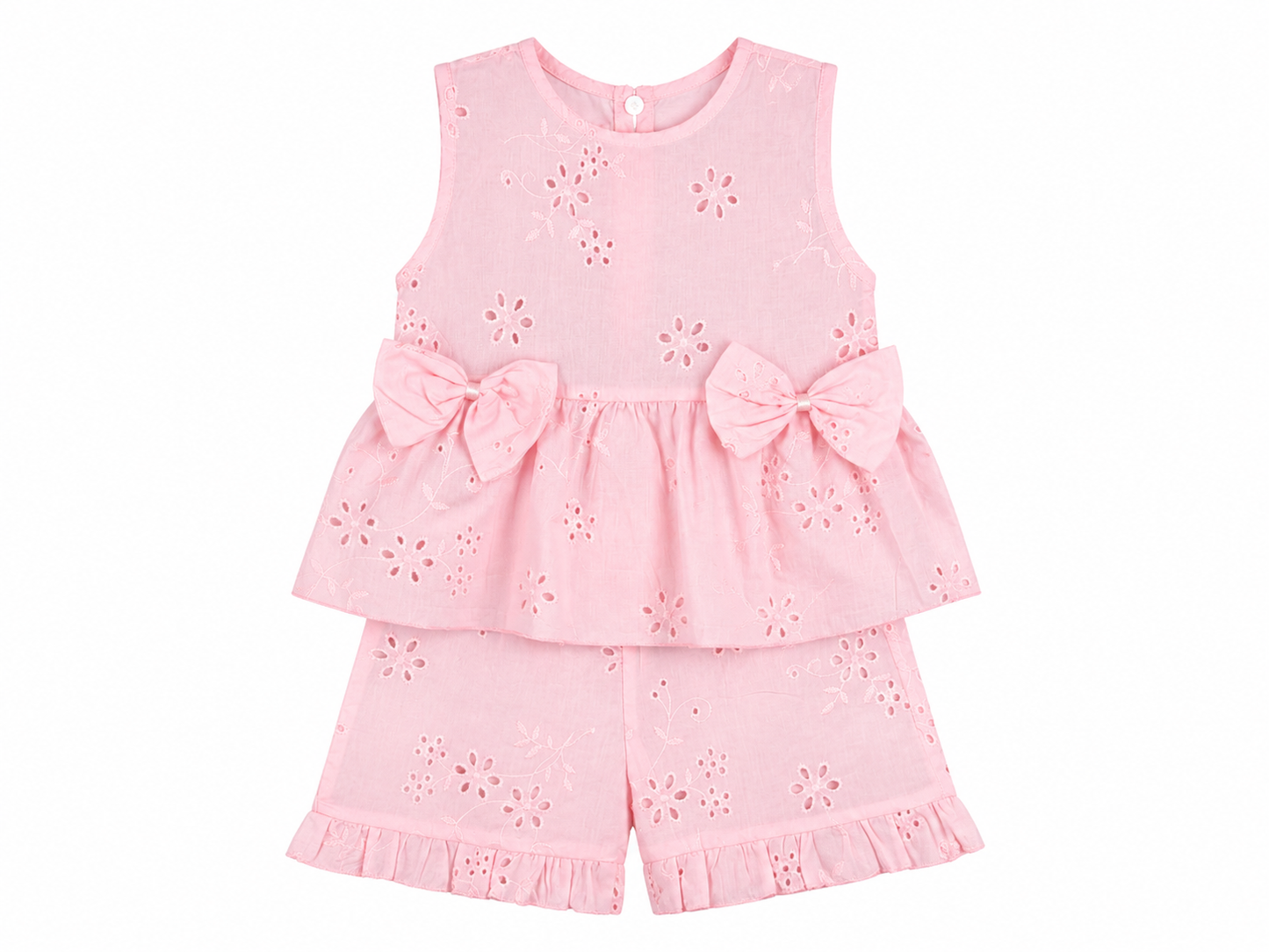 Completo 2 pezzi in sangallo bimba