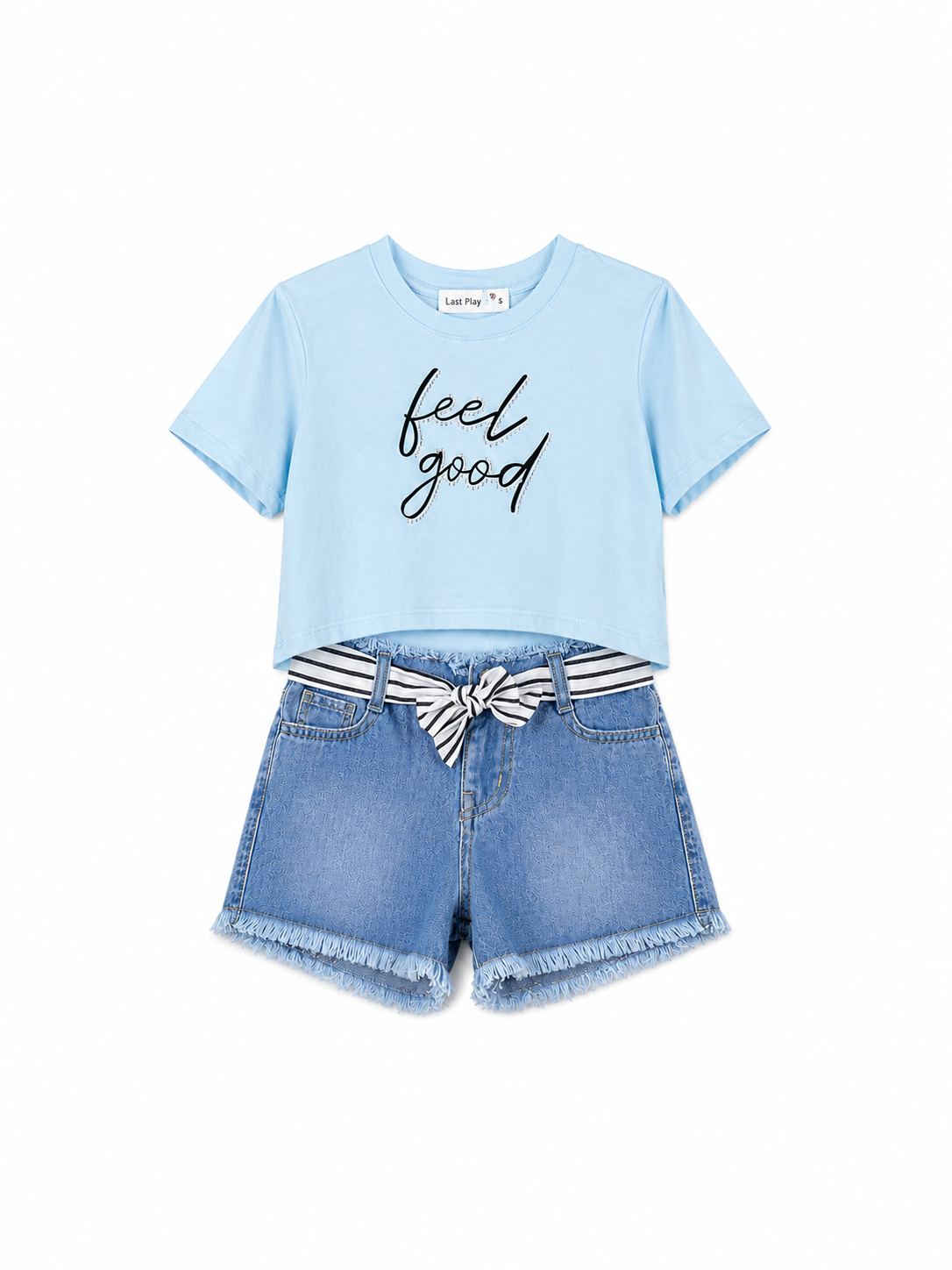Completo casual estivo bimba jeans e celeste