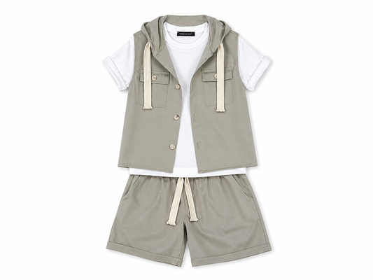 3-piece sage green baby suit