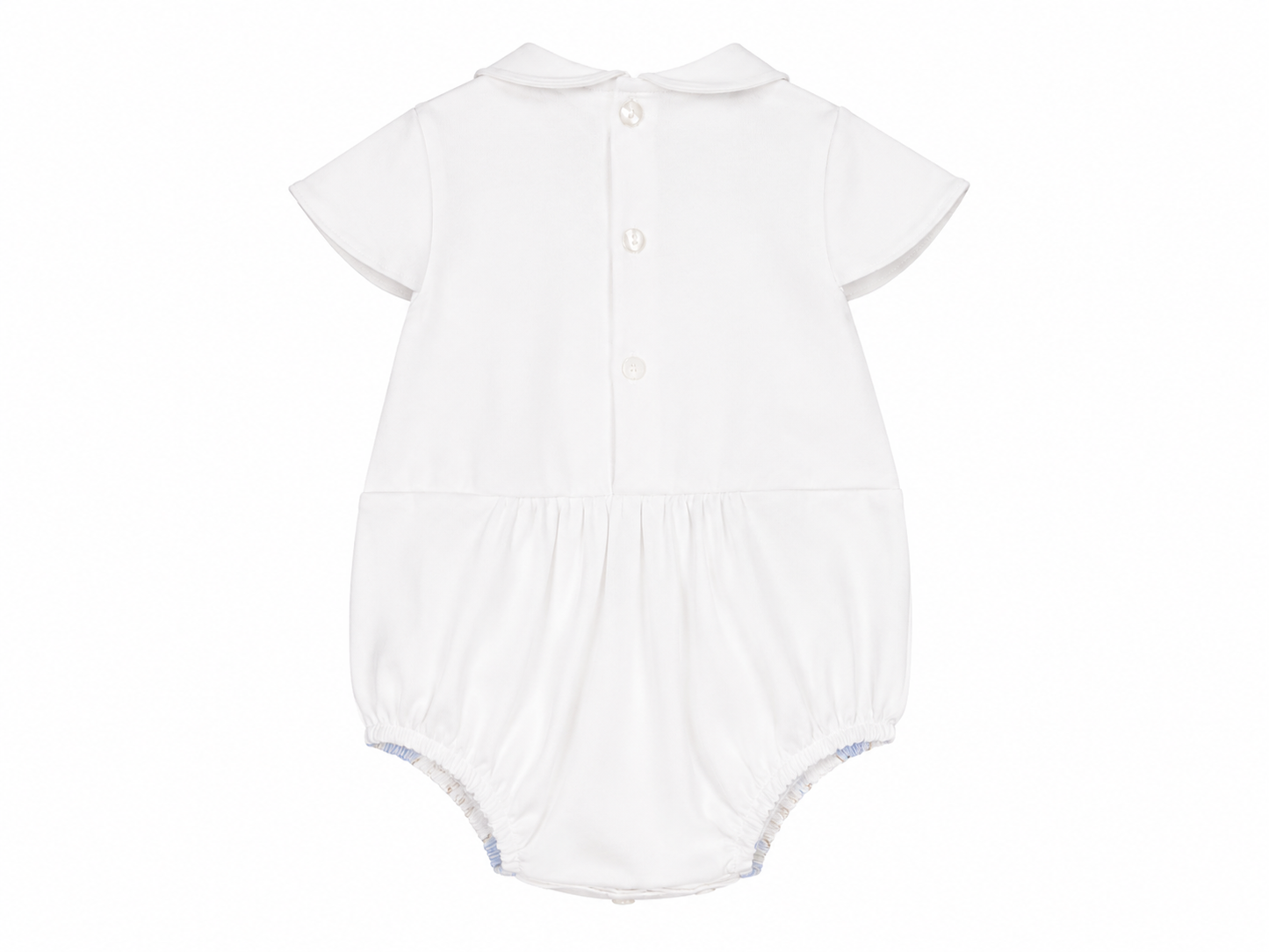 Pagliaccetto neonata Lily bianco e celeste