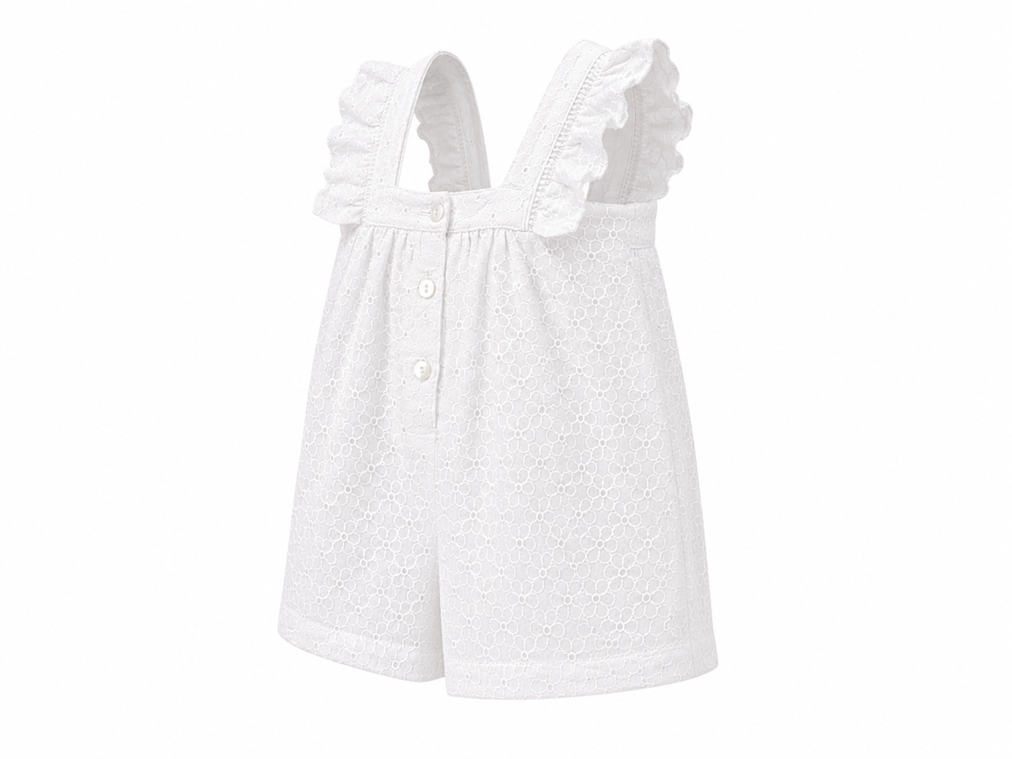 Pagliaccetto neonata in cotone bianco