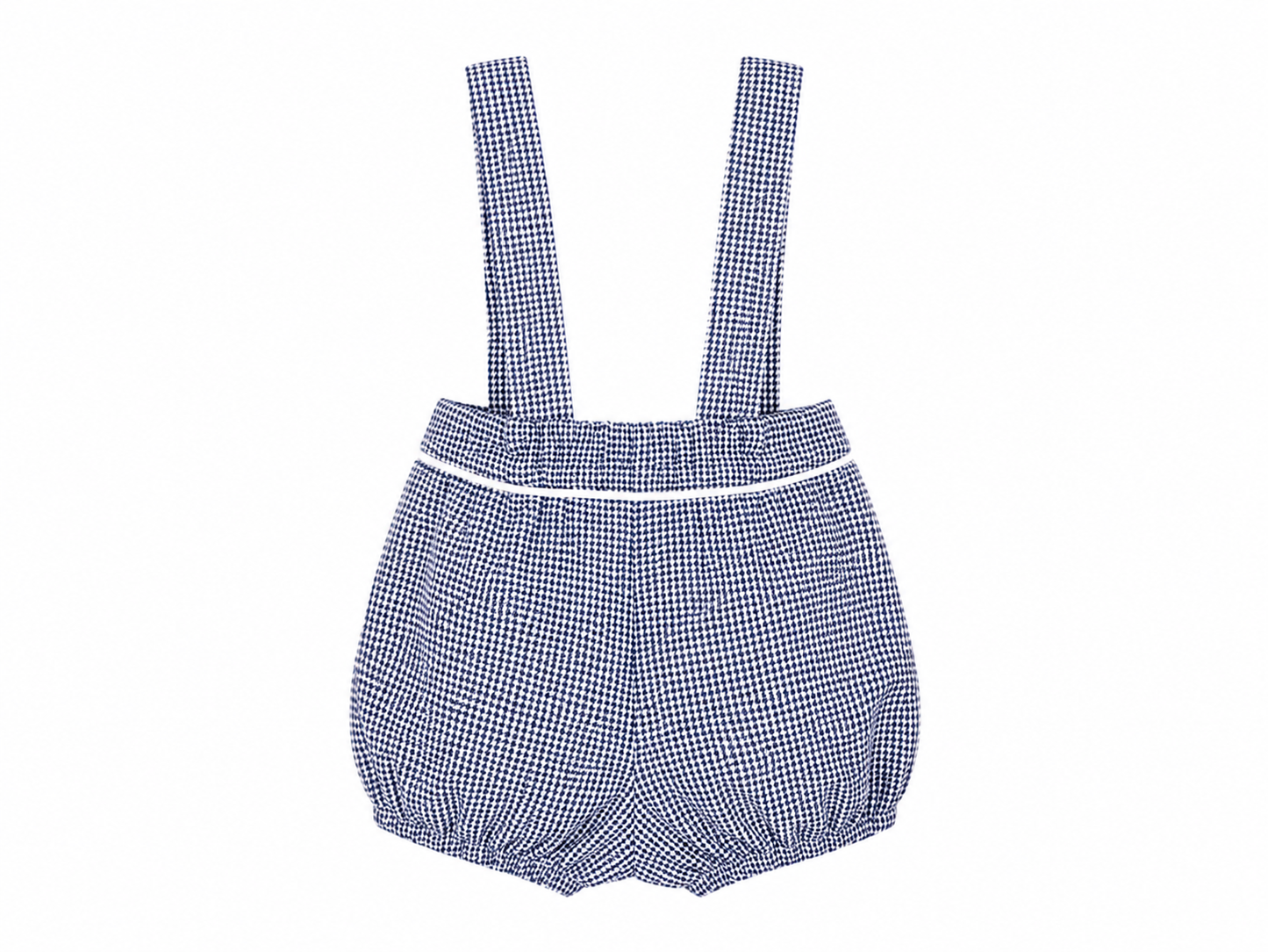 Baby ceremony romper elegance white blue houndstooth