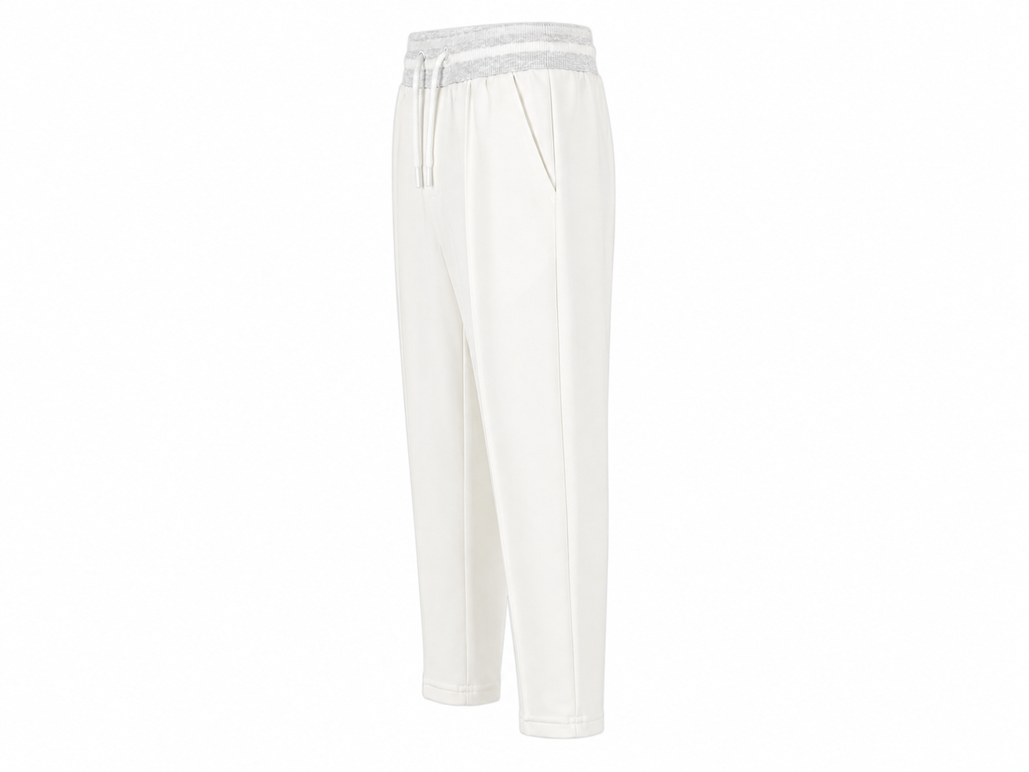 Kids' white undersuit trousers in light fleece