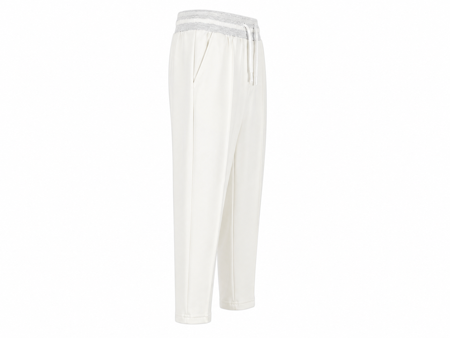 Kids' white undersuit trousers in light fleece