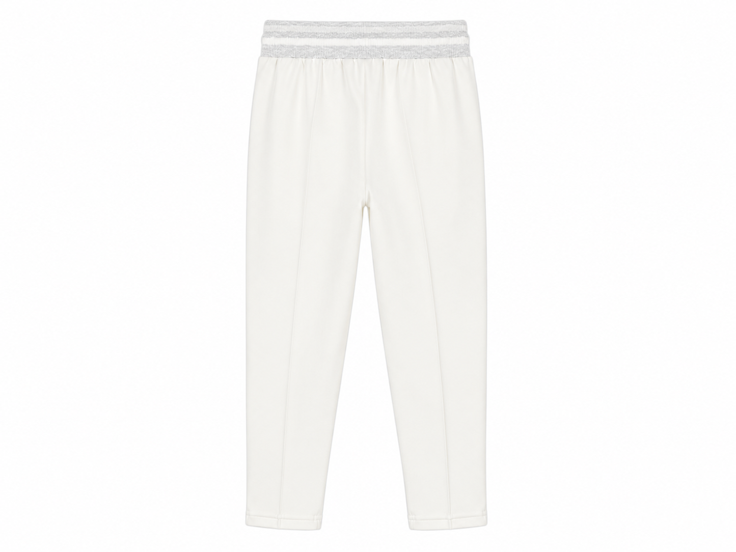 Kids' white undersuit trousers in light fleece
