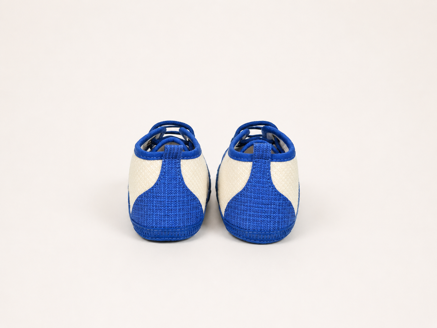 Scarpine neonato bicolor stile stringato sabbia e blu