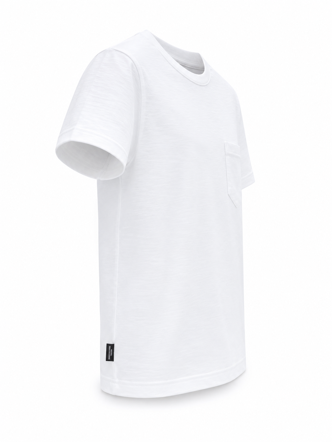 T-shirt bambino basic in cotone bianca con taschino