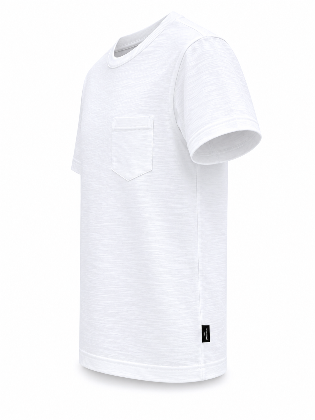 T-shirt bambino basic in cotone bianca con taschino