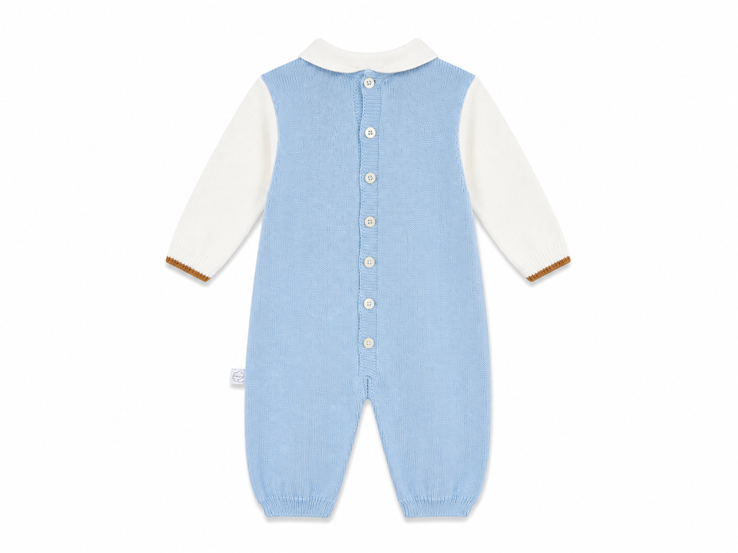Tutina in filo di cotone con rombi azzurra