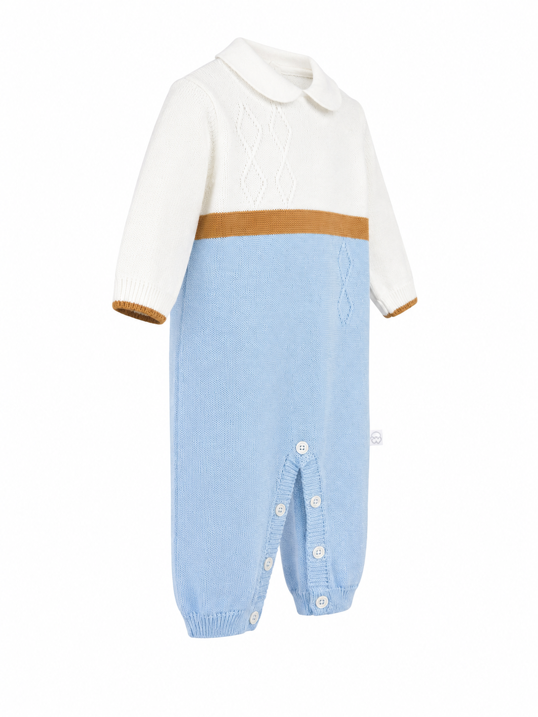 Tutina in filo di cotone con rombi azzurra