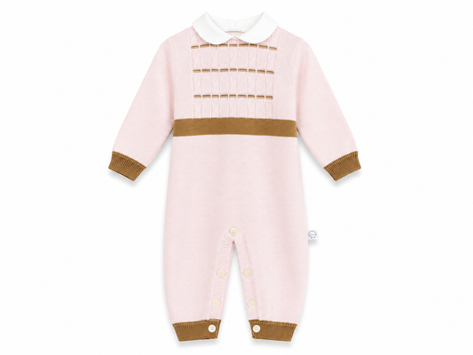 Pink cotton knit newborn onesie