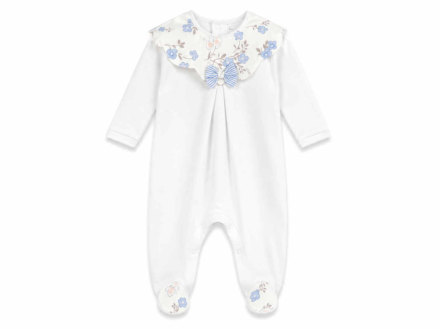 Tutina neonata Jersey Lily bianco e celeste