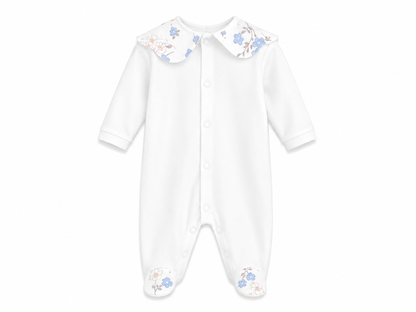 Tutina neonata Jersey Lily bianco e celeste