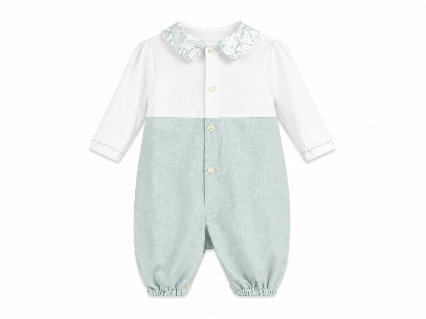 Tutina neonato Raul bianco e verde
