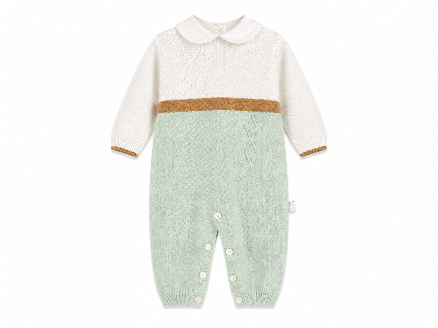 Tutina neonato in filo di cotone verde