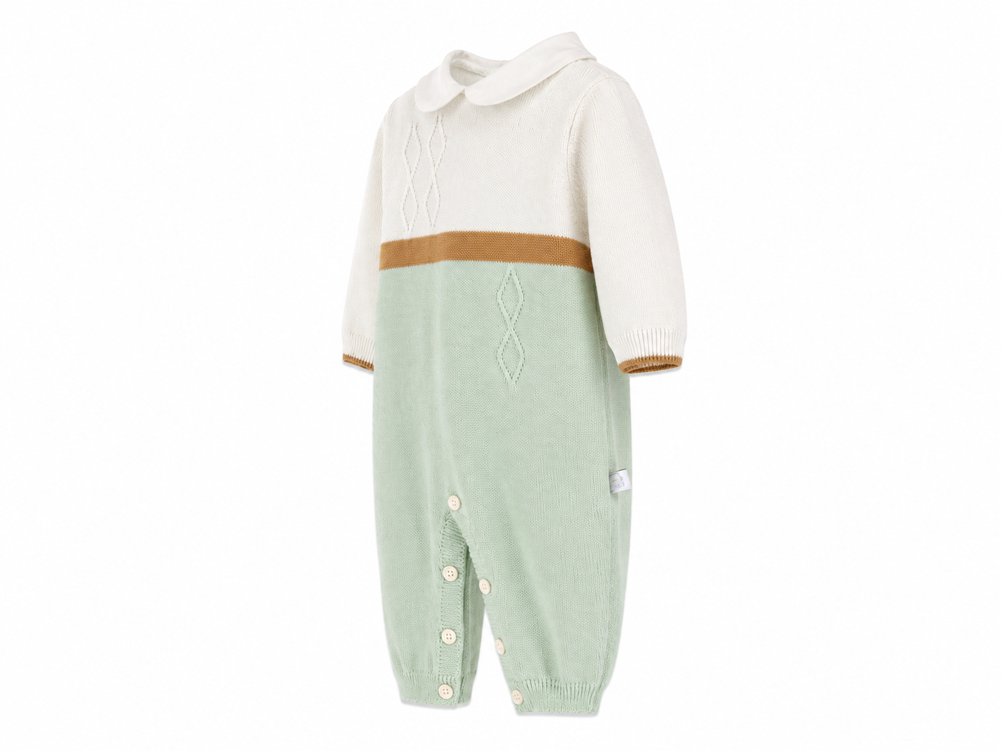 Tutina neonato in filo di cotone verde