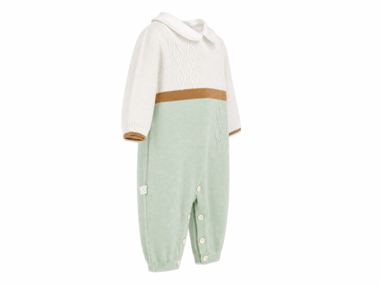 Tutina neonato in filo di cotone verde