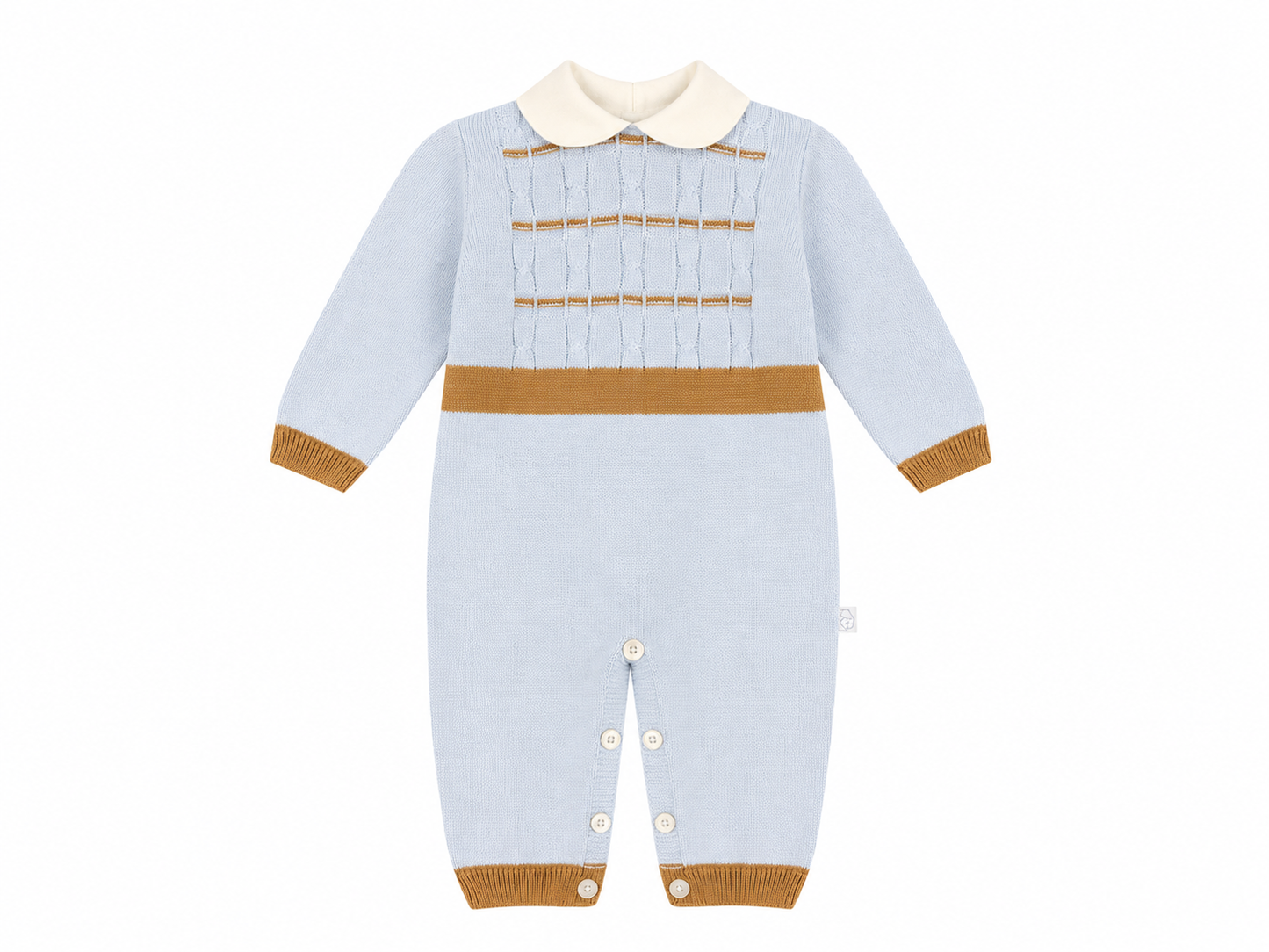Tutina neonato in filo di cotone cielo