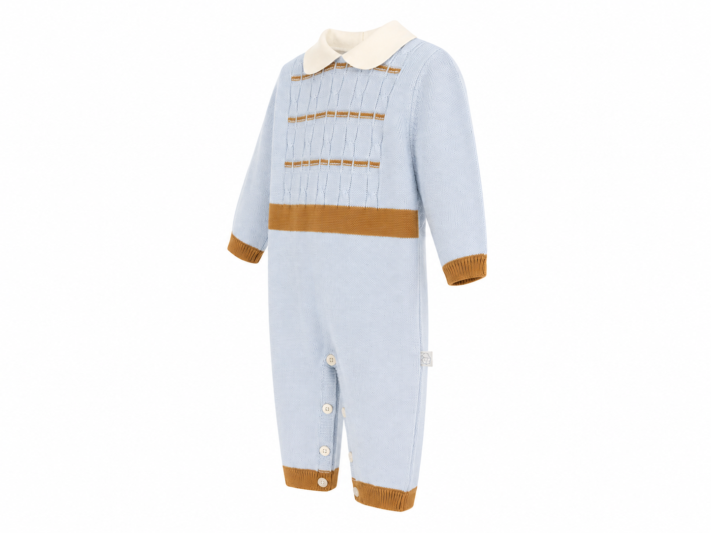 Tutina neonato in filo di cotone cielo