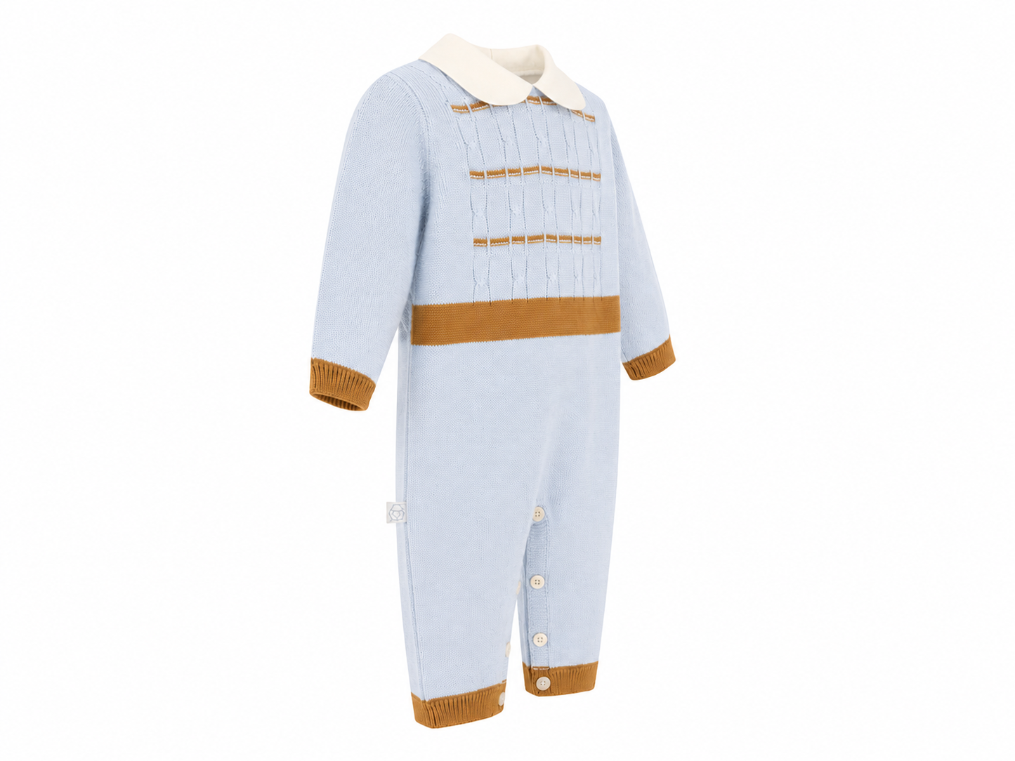 Tutina neonato in filo di cotone cielo