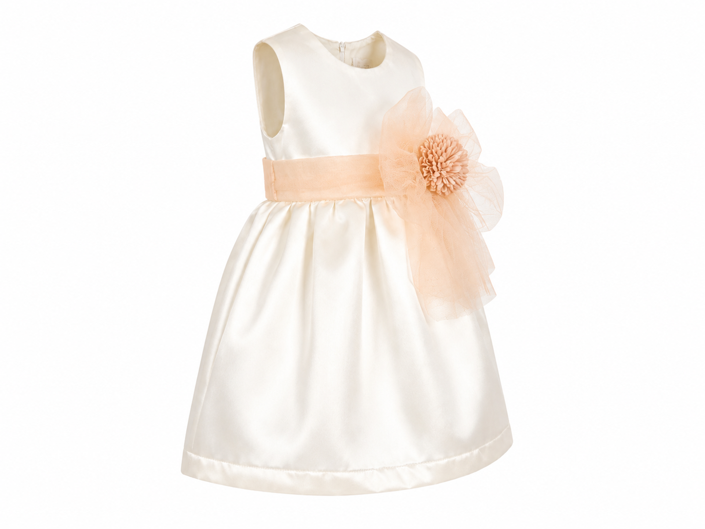 Abito cerimonia bambina con fascia bianco