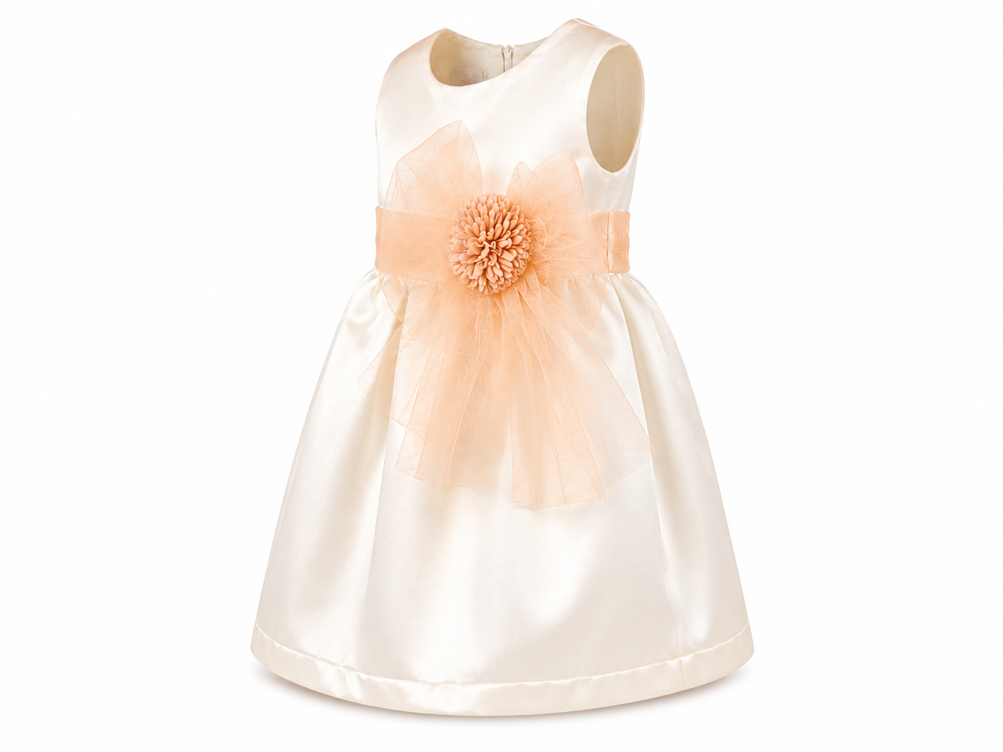 Abito cerimonia bambina con fascia bianco