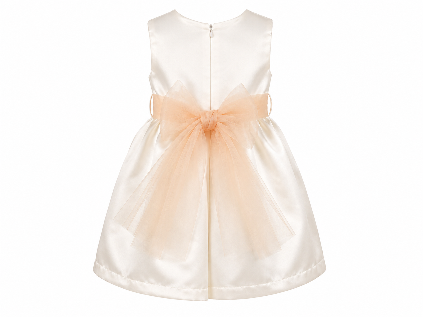 Abito cerimonia bambina con fascia bianco