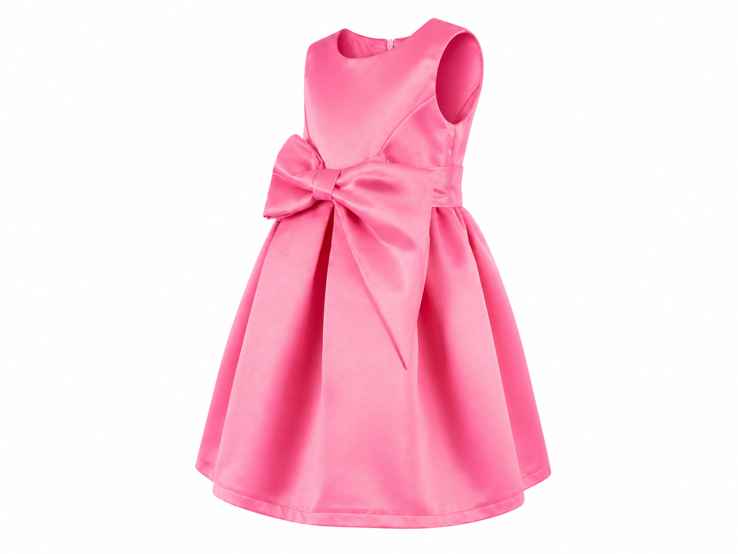 Abito cerimonia bambina con fiocco fucsia