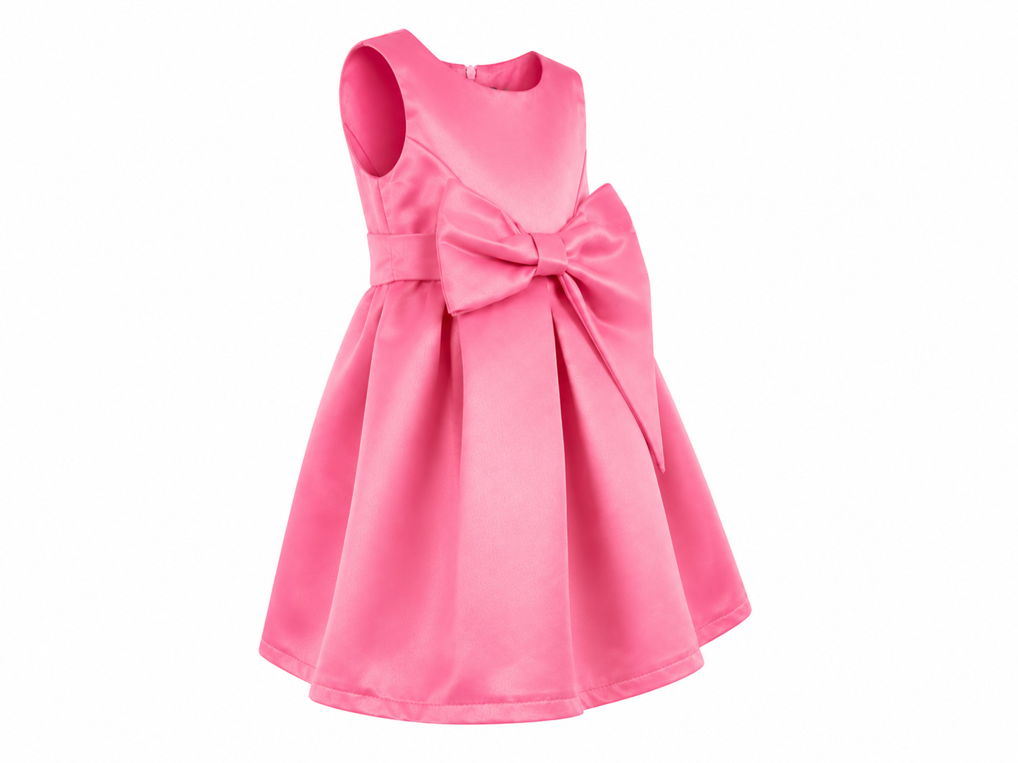 Abito cerimonia bambina con fiocco fucsia