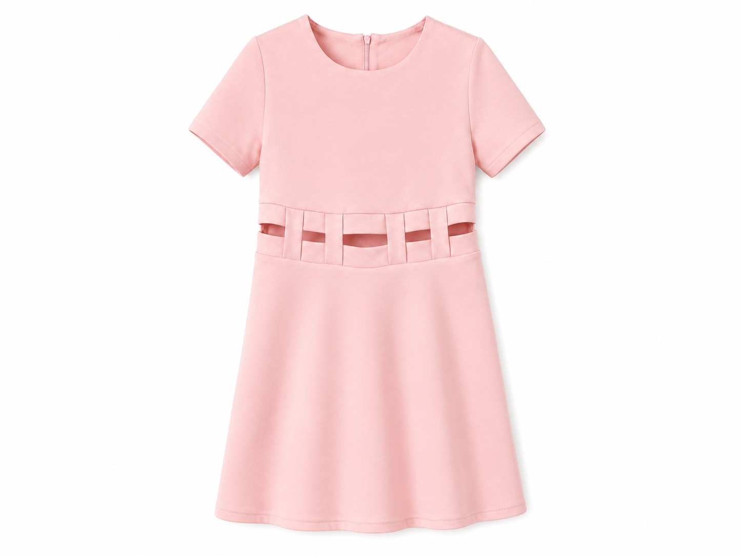 Abito bambina con punto vita intrecciato rosa