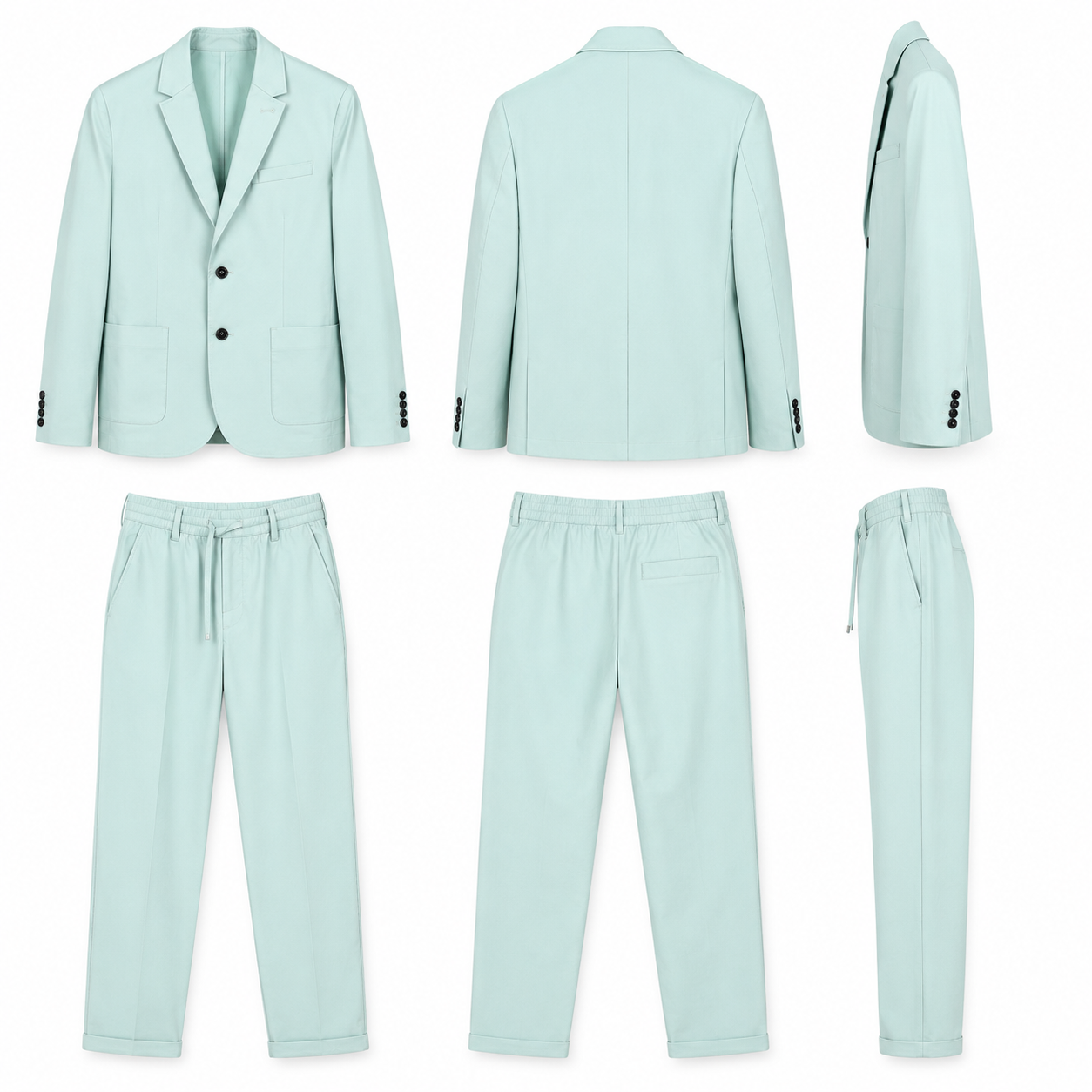 Completo maschile elegante giacca-pantalone in cotone