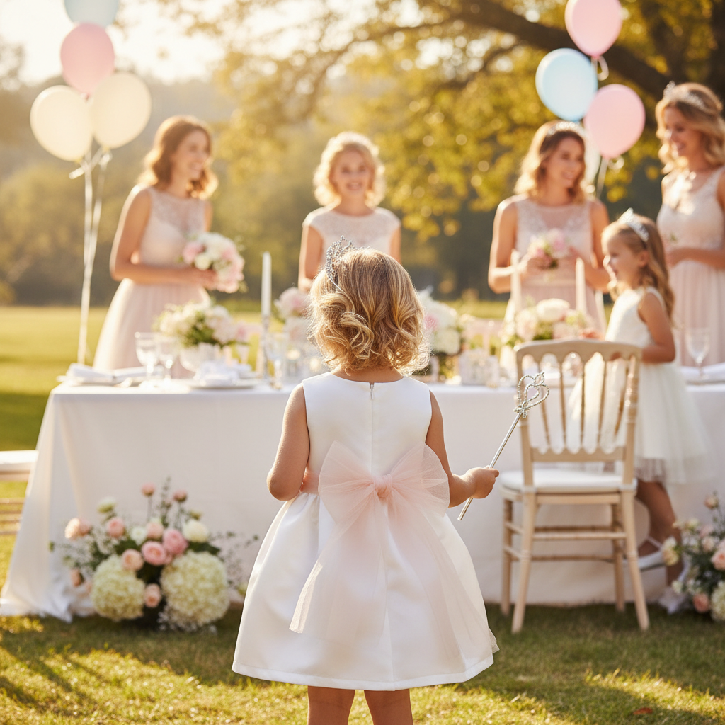 Abito cerimonia bambina con fascia bianco – abito cerimonia bambina per bambino