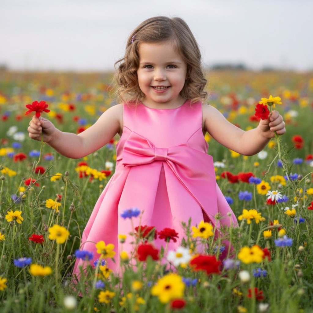 Abito cerimonia bambina con fiocco fucsia – abito cerimonia bambina per bambino
