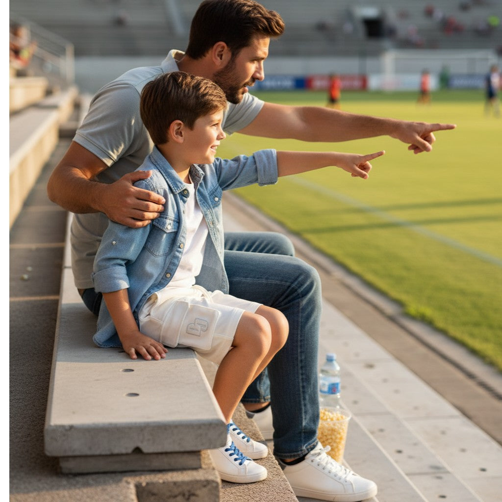 Bermuda bambino in felpa leggera bianco con tasca cargo – bermuda bambino in felpa per bambino